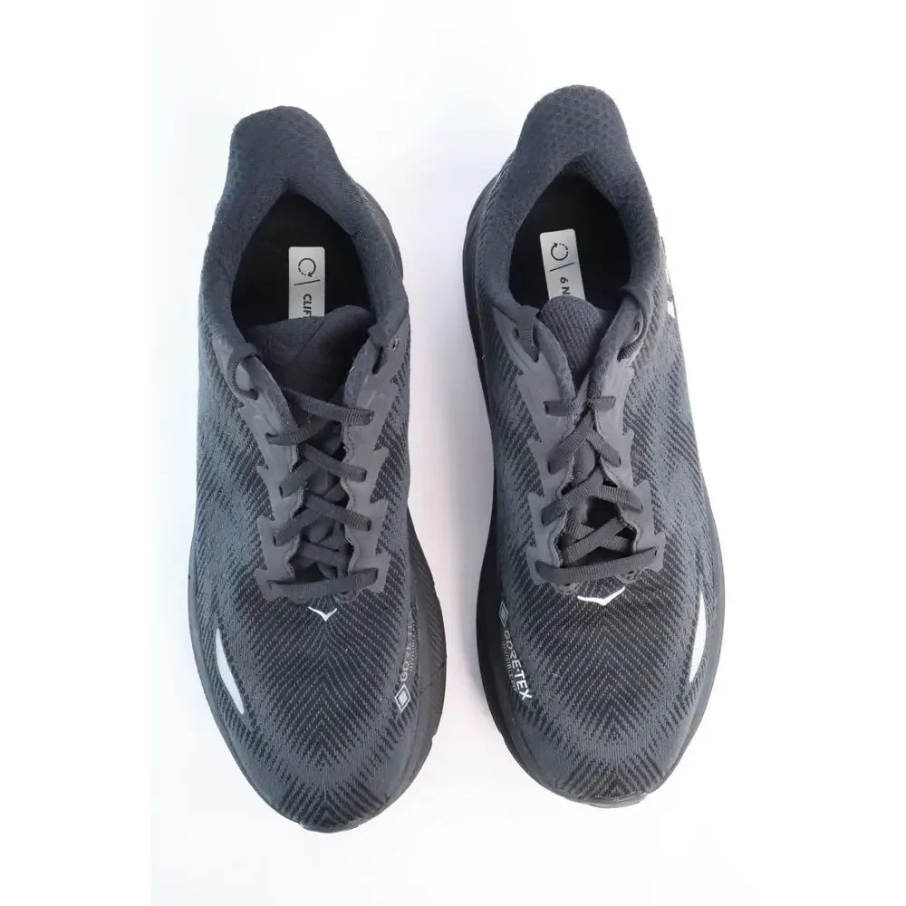 Hoka One One Clifton 9 GTX Black Gore-Tex Running Shoes Men’s Size 10.5 D #118